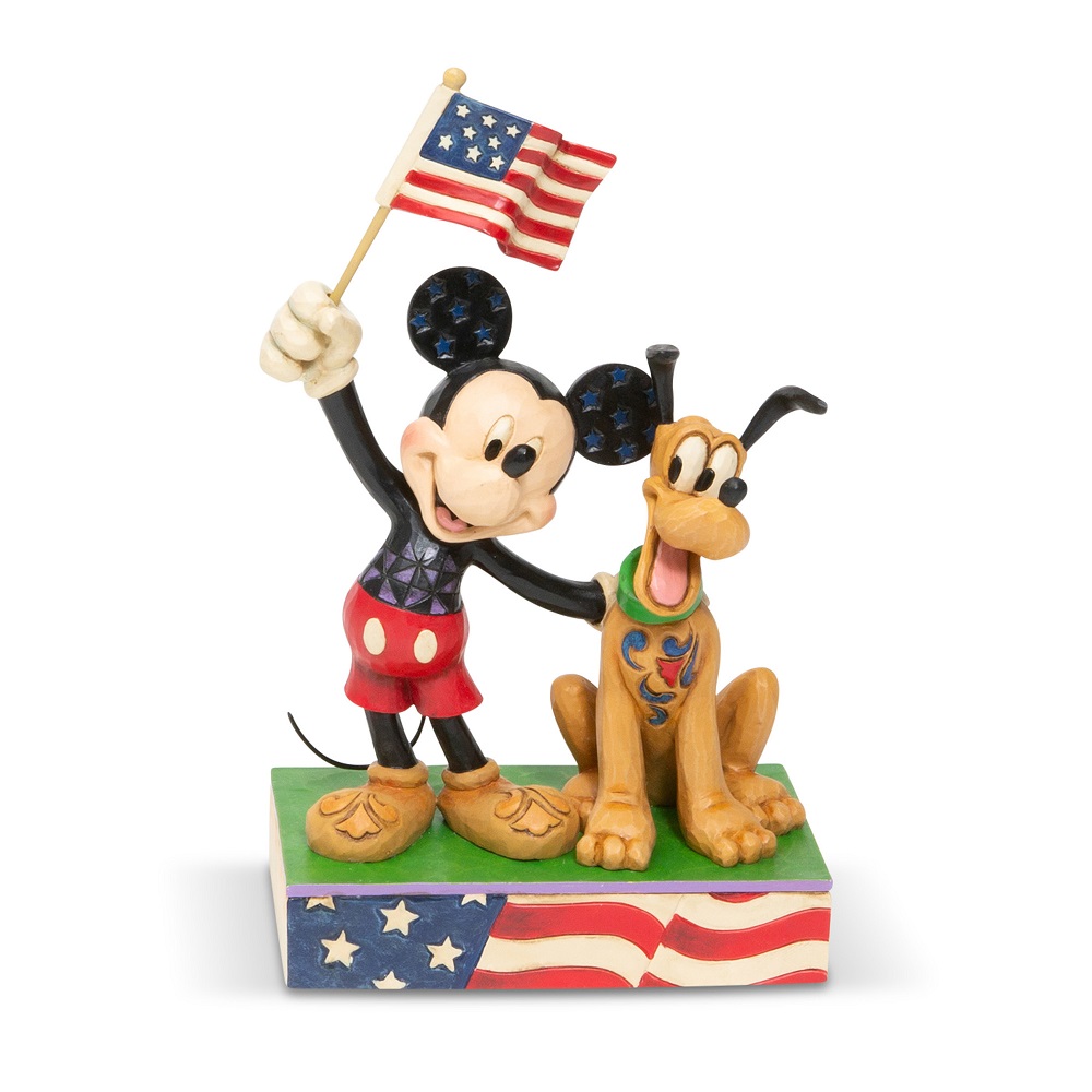 Disney Traditions Jim Shore's Mickey Mouse and Pluto "Banner Day" Statue 