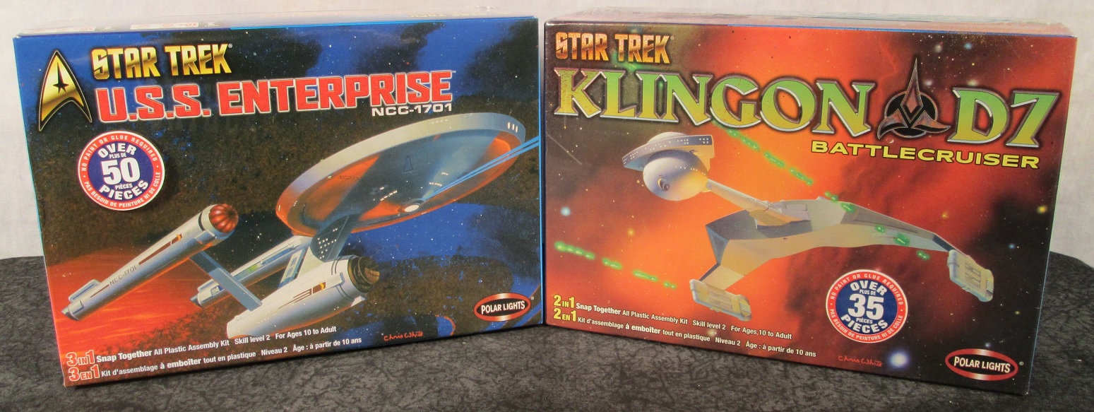 Star Trek 1:1000 scale U.S.S. Enterprise and Klingon D7 Battlecruiser Set 