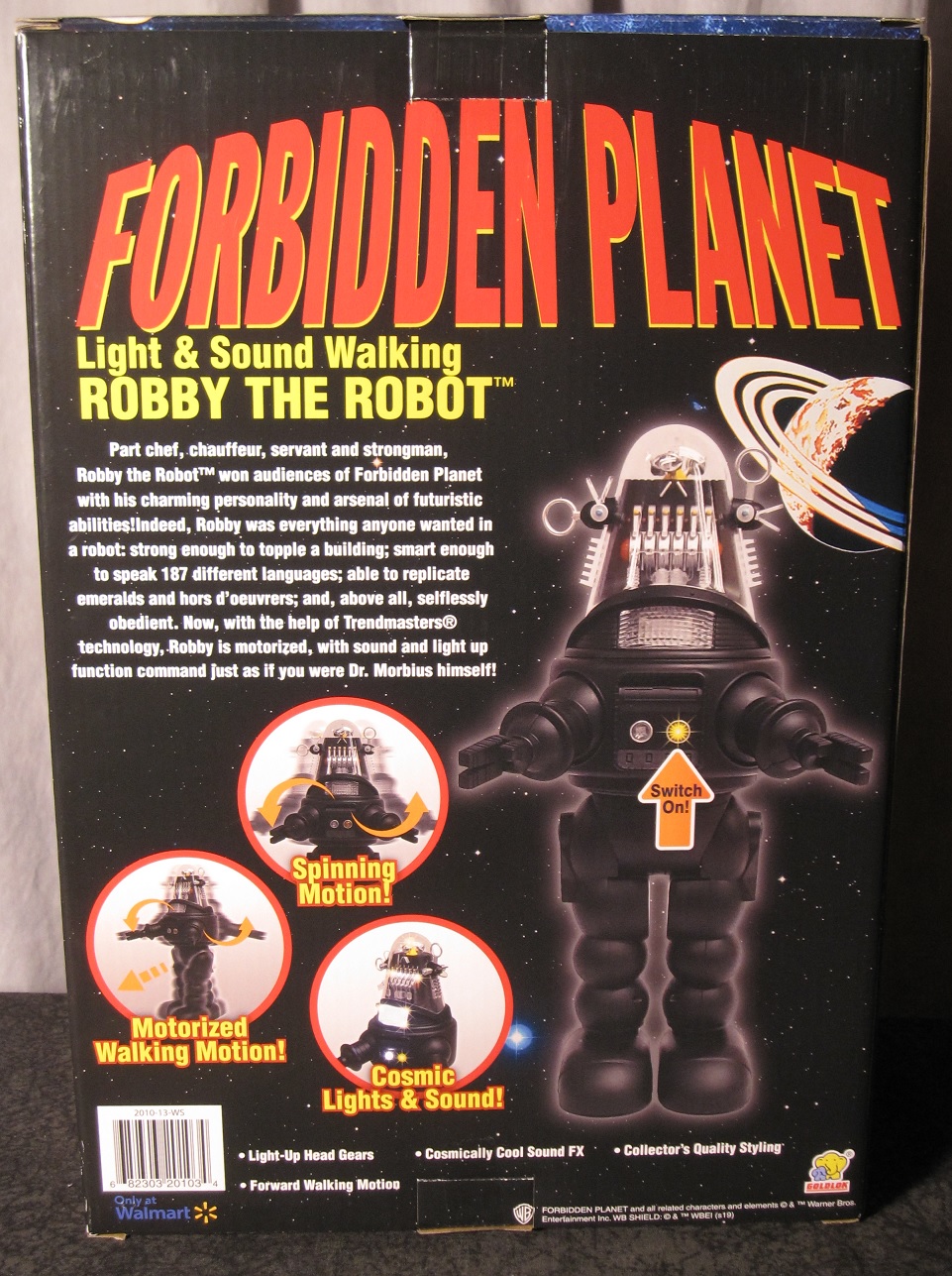 Light & Sound Walking Toy Action Figure Details about   Forbidden Planet Robby The Robot 15" 
