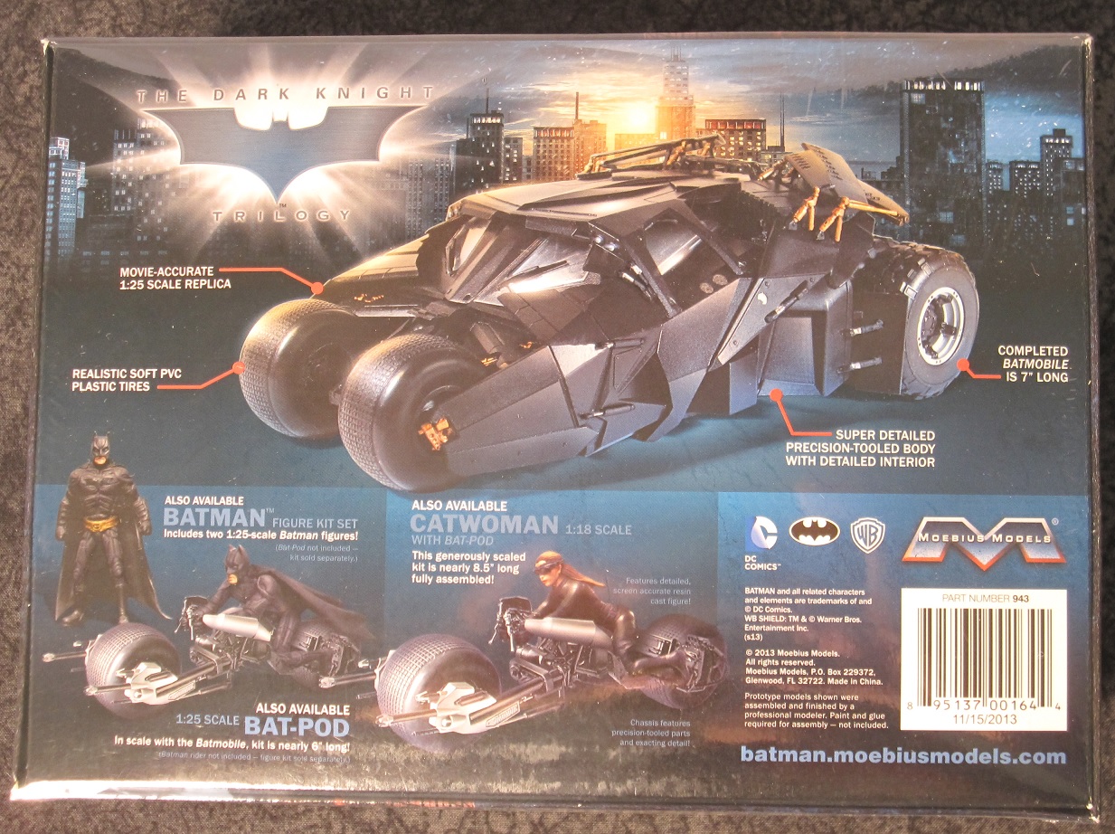 Moebius The Dark Knight Rises Batpod With Catwoman 1 18 Model Kit for sale online 