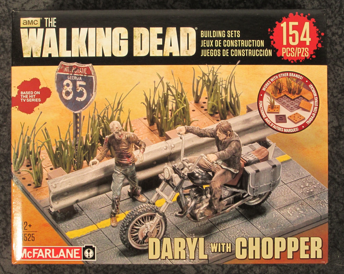 McFarlane Toys Building Sets WALKING DEAD DARYL DIXON w CHOPPER BLDG 154 PC ~NEW 