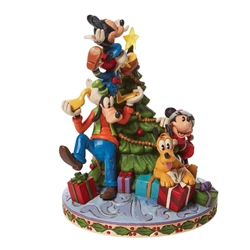 Disney Traditions Mickey Fab Five "Merry Tree Trimming" Figure 