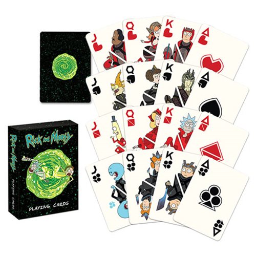 RICK AND MORTY 52 PIECE PLAYING CARDS CUSTOM ILLUSTRATIONS. 
