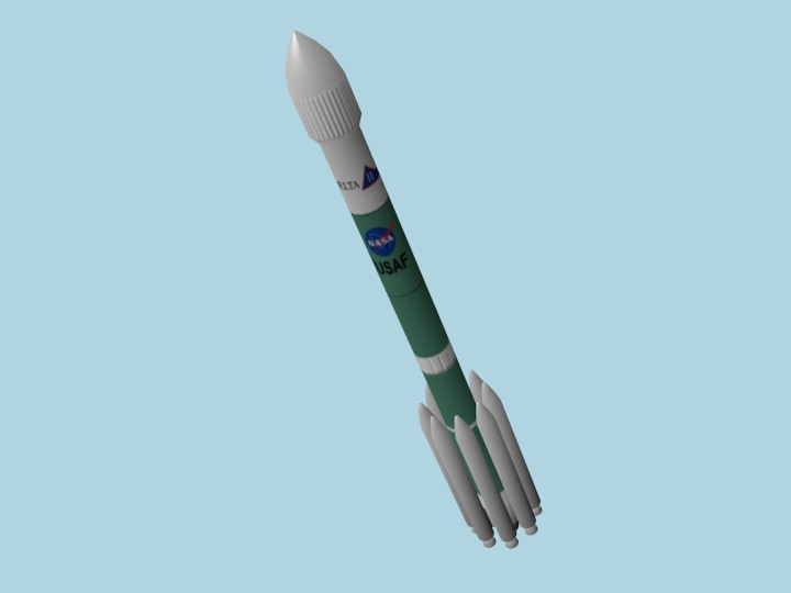 Apogee #5022 Delta III Heavy Launch Vehicle Flying Model Rocket Kit 