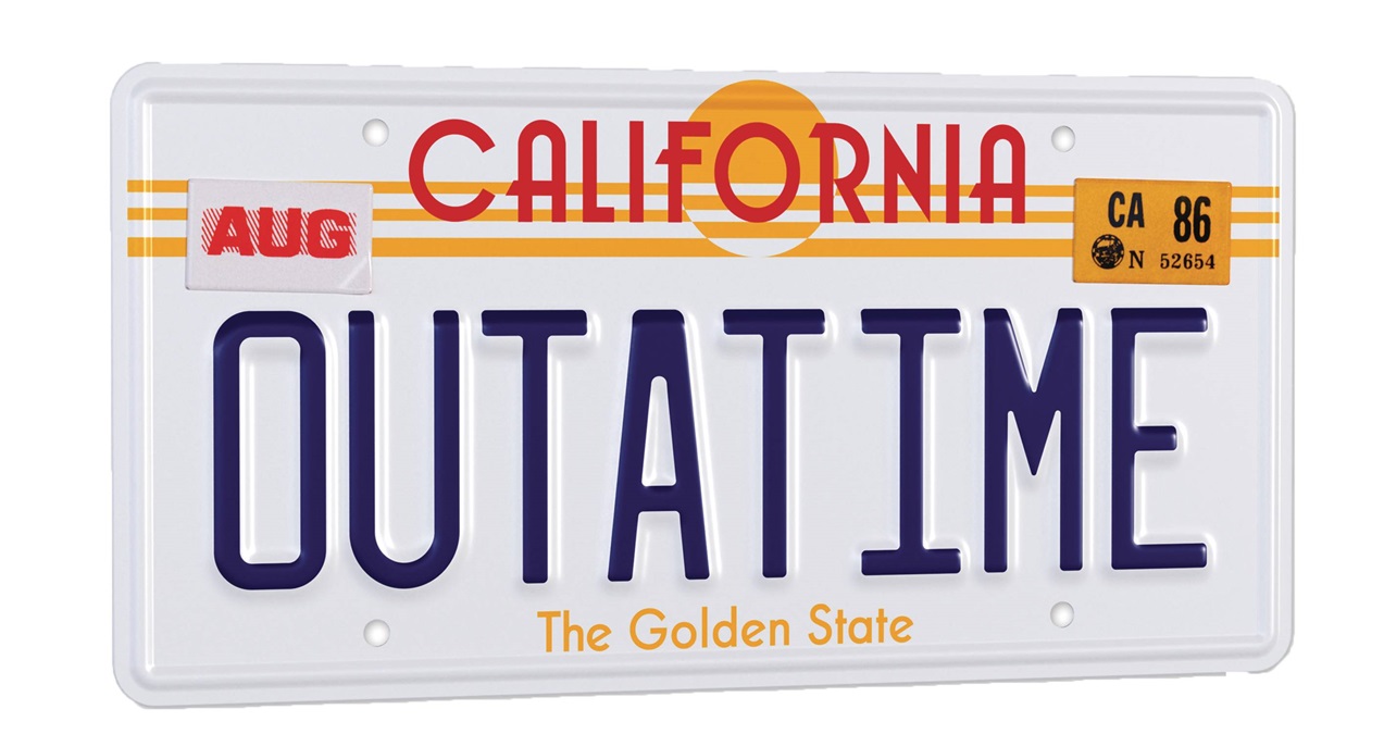 Back to the Future 1:1 scale Out-A-Time License Plate Replica 
