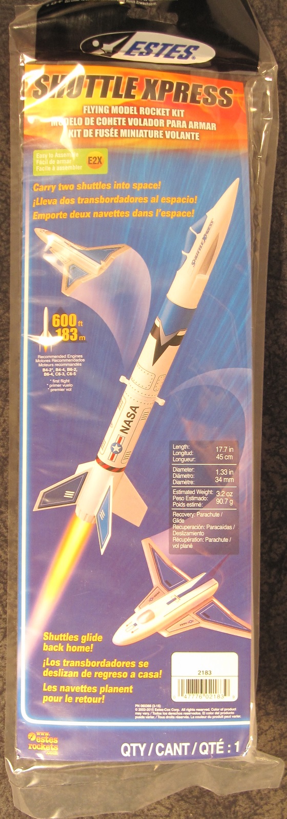Estes #2183 Shuttle Xpress Flying Rocket Kit 
