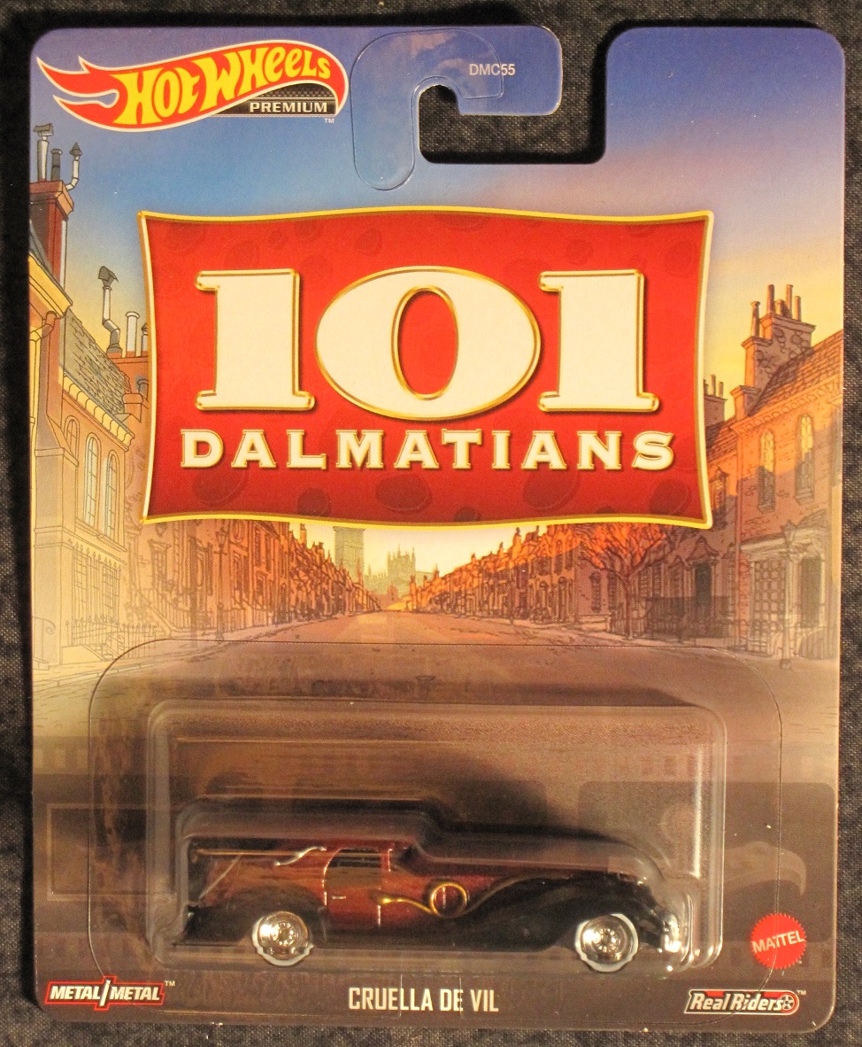 Brand New Mattel Hot Wheels Premium 101 Dalmatians Cruella De Vil