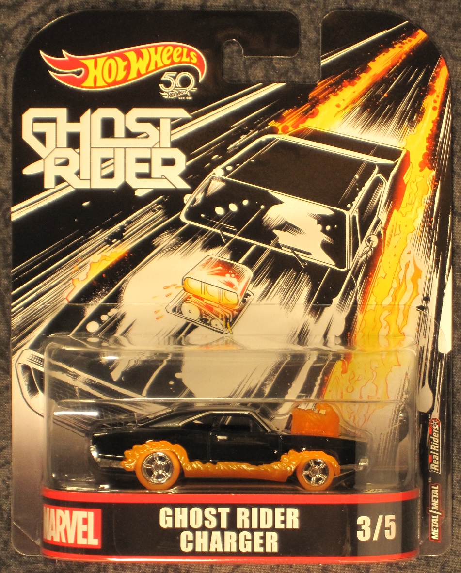 GHOST RIDER DODGE CHARGER MARVEL REAL RIDERS 50 YEARS RETRO HOT WHEELS DIECAST