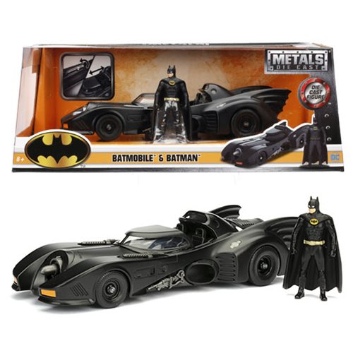 Jada Batman 1995 Batmobile 1:24 & Figure Die-Cast Model Car Replica Collectible 