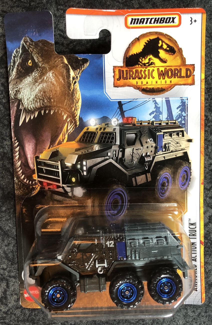 Jurassic World Matchbox Armored Action Truck die-cast vehicle 