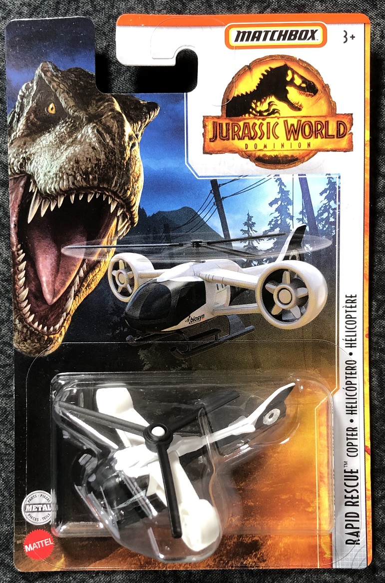 Jurassic World Matchbox Rapid Rescue Copter Die-cast vehicle 