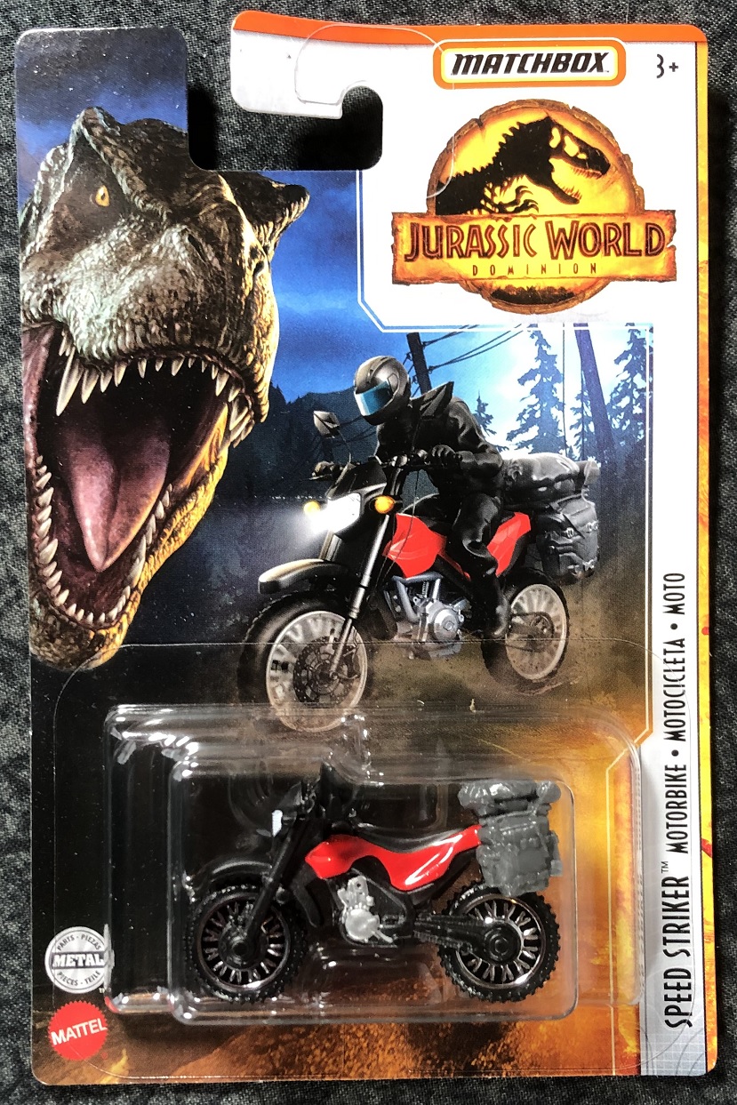 Jurassic World Matchbox Speed Striker Motorbike Die-cast vehicle 