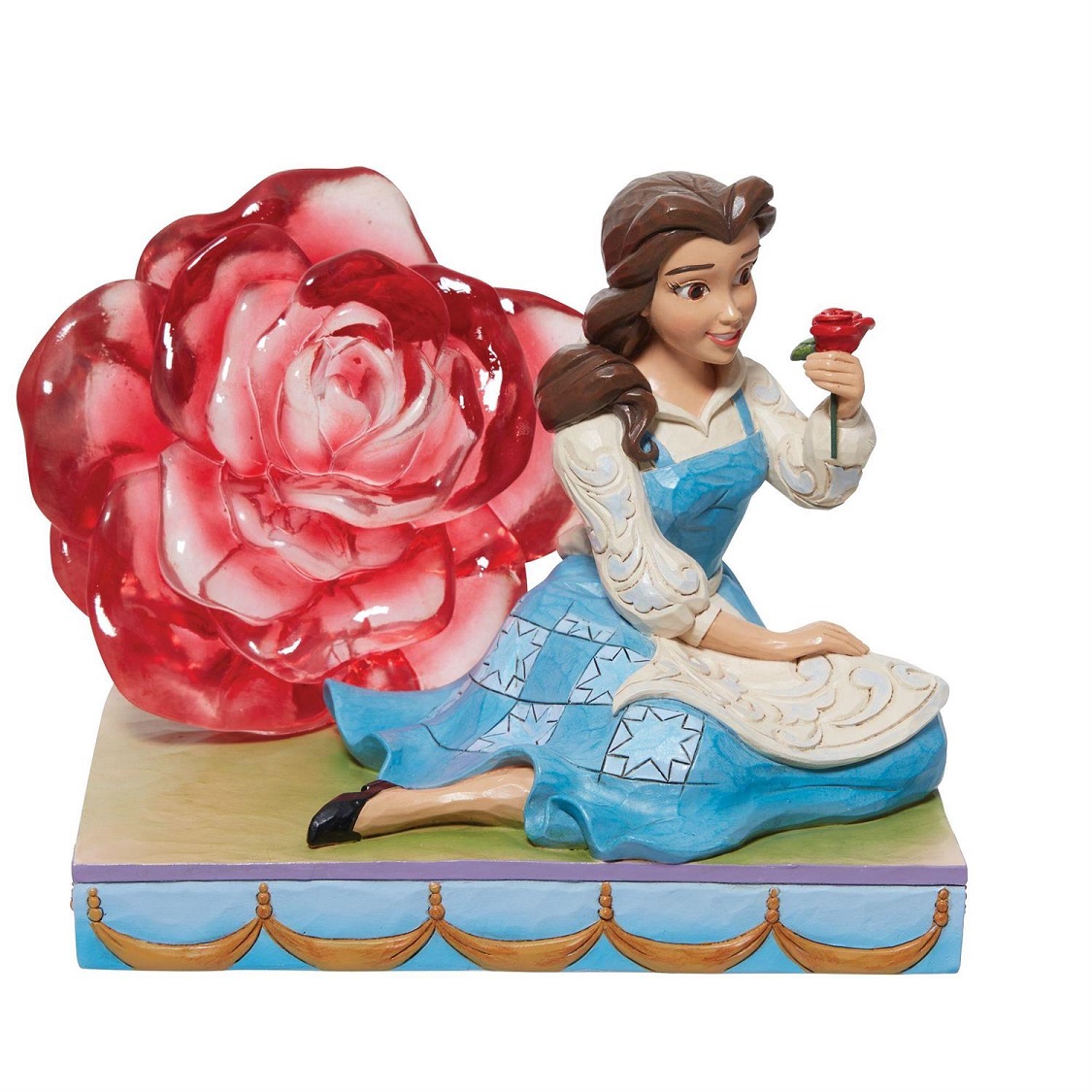 Disney Traditions Jim Shore Belle Clear Resin Rose Figure 