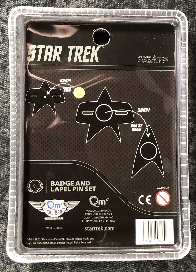 Quantum Mechanix Star Trek Voyager Deep Space Picard Communication Badge  and Pin Replica Set #QMX-49