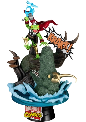 Marvel Avengers SDCC 2022 Exclusive Throg vs. Loki-Gator D-Stage Statue 