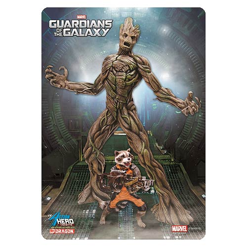 Guardians of the Galaxy Groot with Rocket Raccoon Vignette 