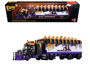 Elvira Mistress of the Dark 40th Anniversary 1:64 scale Mack Super Liner 60 with Trailer Die-Cast Vehicle 