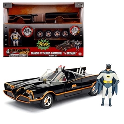 Batman Classic 1966 1:24 scale Batmobile die-cast vehicle kit with figure 