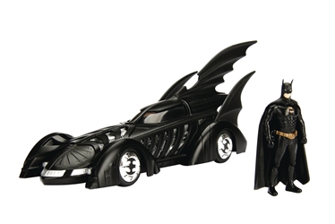 Batman Forever 1:24 scale Batmobile die-cast vehicle with figure 
