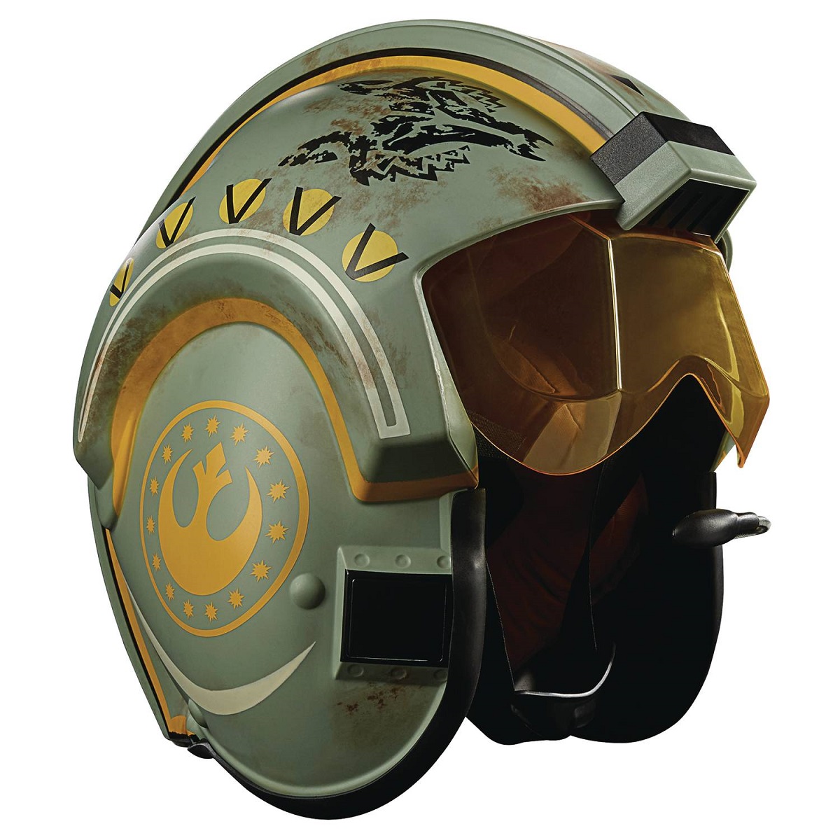 Star Wars Mandalorian Black Series Trapper Wolf X-Wing Pilot Electronic Helmet Prop Replica 