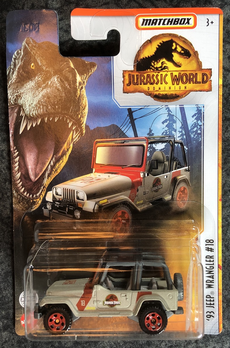 Mattel - Jurassic World Matchbox 1993 Jeep Wrangler #13 die-cast vehicle  #MTL-90A