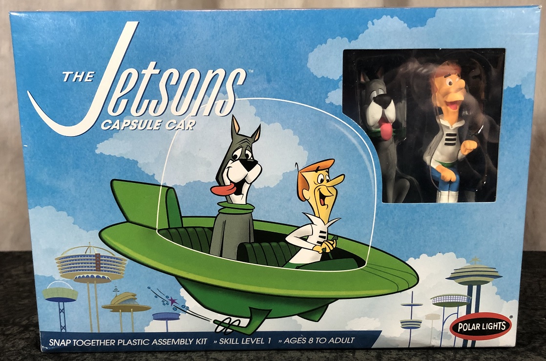The Jetsons 1:25 Scale Jetson Family Flying Capsule Car Plastic Model Kit w/ Figures 